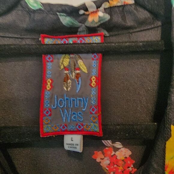 Johnny Was 100% Silk Houstein Jarah Boho Button Down Blouse Multi Size Large - Picture 3 of 9